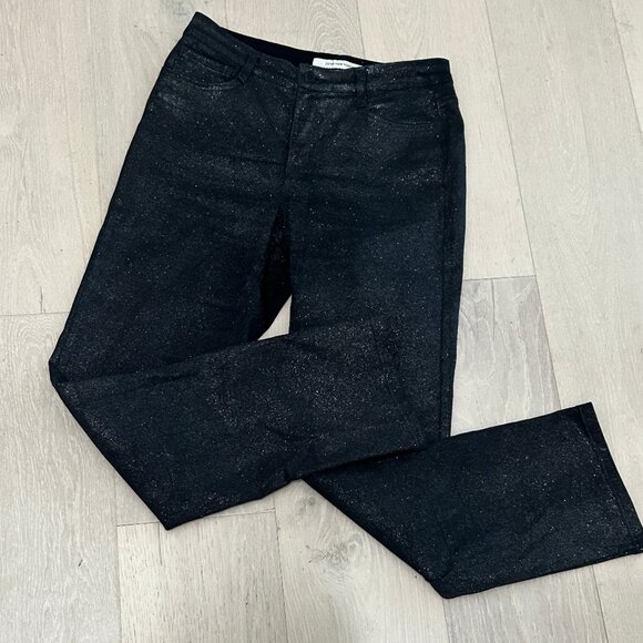 Jones New York Sparkle Denim Jeans Women’s 8 | Dark Wash Lexington Straight Fit - Picture 5 of 13